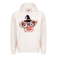 Pale Pink pig with halloween Premium Hoodie - RanaPortraitStore