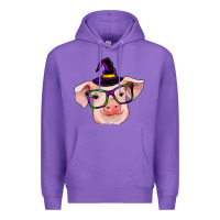 Purple pig with halloween Premium Hoodie - RanaPortraitStore