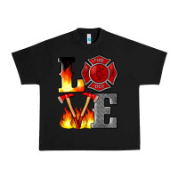 Black firefighter love Urban Heavy Tee - Artiststas