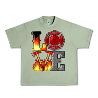 Oil Green firefighter love Urban Heavy Tee - Artiststas