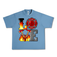 Pebble Blue firefighter love Urban Heavy Tee - Artiststas