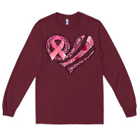 Burgundy breast cancer awareness heart Long Sleeve Tee - Jasminsmagicworld
