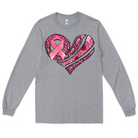Heather Grey breast cancer awareness heart Long Sleeve Tee - Jasminsmagicworld