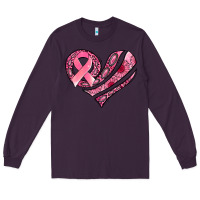Plum breast cancer awareness heart Long Sleeve Tee - Jasminsmagicworld