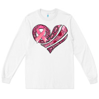White breast cancer awareness heart Long Sleeve Tee - Jasminsmagicworld
