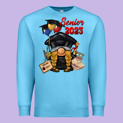 Senior 2023 Gnome Premium Sweatshirt Designed By Barkaloodesign
