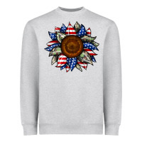 Sunflower American Flag Heavyweight Sweatshirt | Teevron