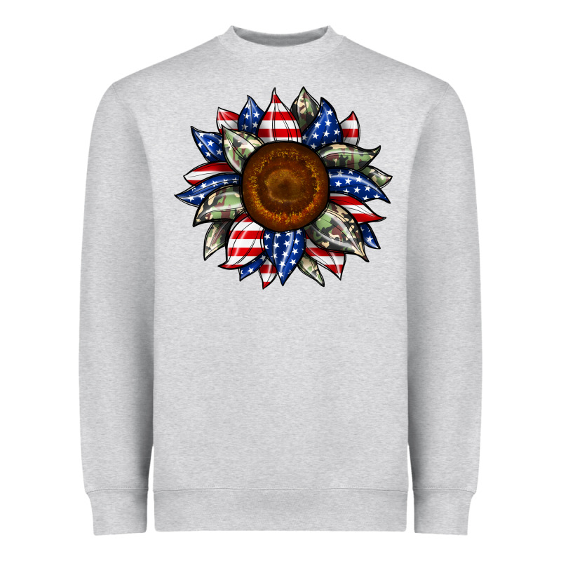 Sunflower American Flag Heavyweight Sweatshirt by JahusDesignShop | Teevron