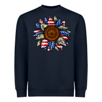 Navy sunflower american flag Heavyweight Sweatshirt - JahusDesignShop