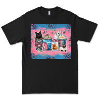 Black cat coffee cups Premium Tee - Zillion Design Studio
