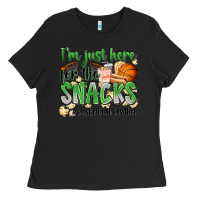 Black i'm just here for the snacks #basketball brother Ladies Tee - Zillion Design Studio