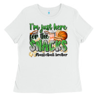 White i'm just here for the snacks #basketball brother Ladies Tee - Zillion Design Studio