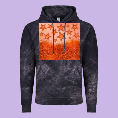 Orange Glitter Star Vintage Hoodie Designed By Jahusdesignshop