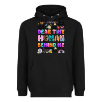 Black dear tiny human behind me Heavyweight Hoodie - Artiststas