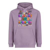 Lavender dear tiny human behind me Heavyweight Hoodie - Artiststas