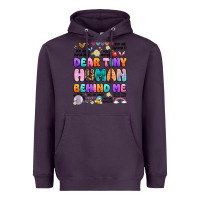 Plum dear tiny human behind me Heavyweight Hoodie - Artiststas