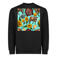Black farm seamless pattern Heavyweight Sweatshirt - BundleAndBundleShop