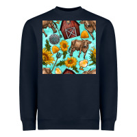 Navy farm seamless pattern Heavyweight Sweatshirt - BundleAndBundleShop
