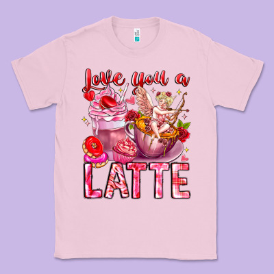 Love You Latte Valentine Cupid Classic Tee Designed By Cowhidedigitalart