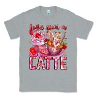 Heather Grey Love You Latte Valentine Cupid Classic Tee - CowhideDigitalArt