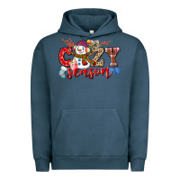 Pigment Midnight Navy cozy season snowman Urban Hoodie - CowGirlArtShop