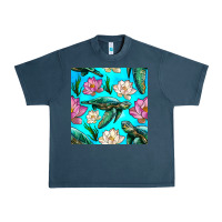 Midnight Navy sea turtle seamless pattern Urban Heavy Tee - BundleAndBundleShop