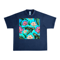 Navy sea turtle seamless pattern Urban Heavy Tee - BundleAndBundleShop