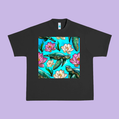 Sea Turtle Seamless Pattern Urban Heavy Tee Designed By Bundleandbundleshop