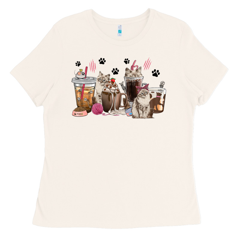 Siberian Cat Coffee Cups Ladies Tee by texasbilliewilder | Teevron