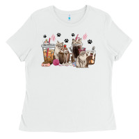 White siberian cat coffee cups Ladies Tee - texasbilliewilder