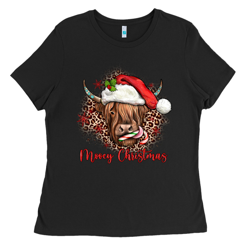 Mooey Christmas Cow Ladies Tee by JahusDesignShop | Teevron