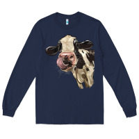 Navy Cute Holstein Heifer Long Sleeve Tee - LillyAllenDesigns