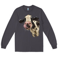 Smoke Cute Holstein Heifer Long Sleeve Tee - LillyAllenDesigns