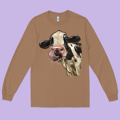 Cute Holstein Heifer Long Sleeve Tee Designed By Lillyallendesigns