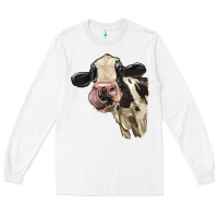 White Cute Holstein Heifer Long Sleeve Tee - LillyAllenDesigns