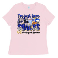 Bubblegum Pink im just here for the snacks volleyball brother Ladies Tee - Zillion Design Studio