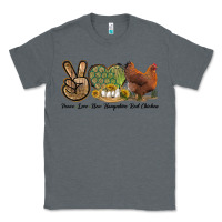 Charcoal Heather Peace Love New Hampshire Red Chicken Classic Tee - LillyAllenDesigns
