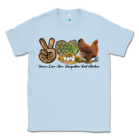 Dusty Blue Peace Love New Hampshire Red Chicken Classic Tee - LillyAllenDesigns