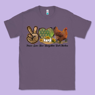 Peace Love New Hampshire Red Chicken Classic Tee Designed By Lillyallendesigns