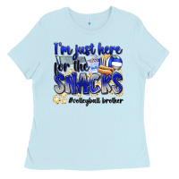 Baby Blue im just here for the snacks volleyball brother Ladies Tee - Zillion Design Studio