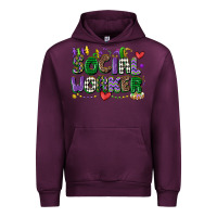 Mauve Wine social worker mardi gras cowgirl Urban Hoodie - CowGirlArtShop