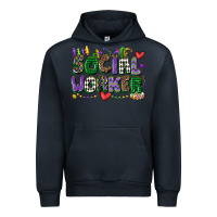 Navy social worker mardi gras cowgirl Urban Hoodie - CowGirlArtShop