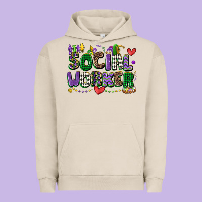 Social Worker Mardi Gras Cowgirl Urban Hoodie Designed By Cowgirlartshop