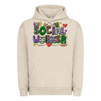 Pigment French Oak social worker mardi gras cowgirl Urban Hoodie - CowGirlArtShop