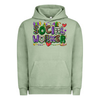 Pigment Oil Green social worker mardi gras cowgirl Urban Hoodie - CowGirlArtShop