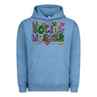 Pigment Pebble Blue social worker mardi gras cowgirl Urban Hoodie - CowGirlArtShop