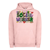 Pigment Salmon social worker mardi gras cowgirl Urban Hoodie - CowGirlArtShop
