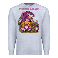Heather Grey fresh lilac gnome Premium Sweatshirt - BarkalooDesign