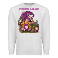 Oatmeal Heather fresh lilac gnome Premium Sweatshirt - BarkalooDesign