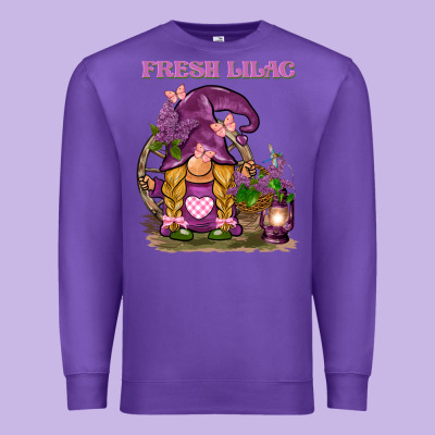 Fresh Lilac Gnome Premium Sweatshirt Designed By Barkaloodesign